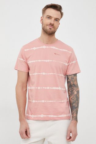 Хлопковая футболка Pepe Jeans Alam цвет розовый узорная