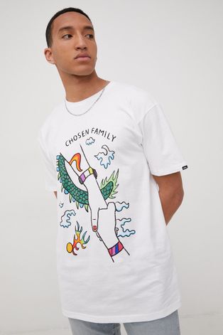 Vans t-shirt bawełniany X KAITLIN CHAN kolor biały z nadrukiem