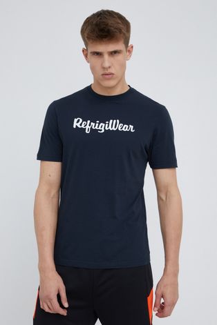 Βαμβακερό μπλουζάκι RefrigiWear χρώμα: ναυτικό μπλε
