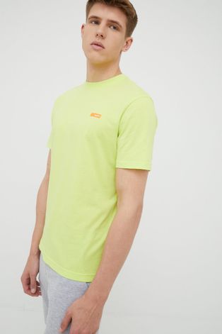 Памучна тениска RefrigiWear в зелено с изчистен дизайн