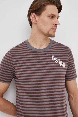 G-Star Raw t-shirt bawełniany kolor szary wzorzysty