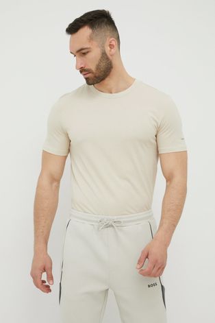 Бавовняна футболка Outhorn колір бежевий з принтом