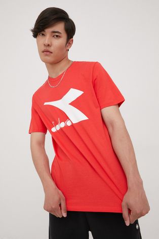 Βαμβακερό μπλουζάκι Diadora χρώμα: κόκκινο