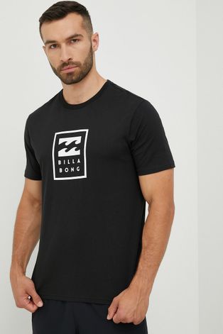 Бавовняна футболка Billabong колір чорний з принтом