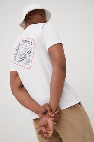 Хлопковая футболка Billabong цвет белый с принтом