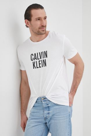 Бавовняна футболка Calvin Klein колір білий з принтом