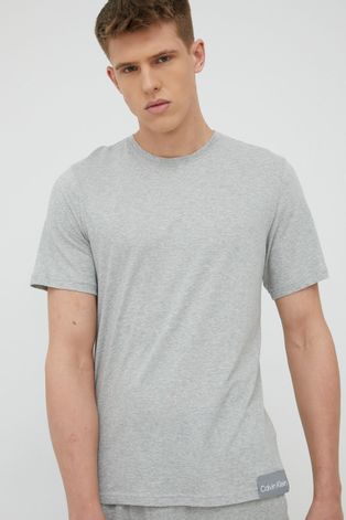 Пижамная футболка Calvin Klein Underwear цвет серый меланж