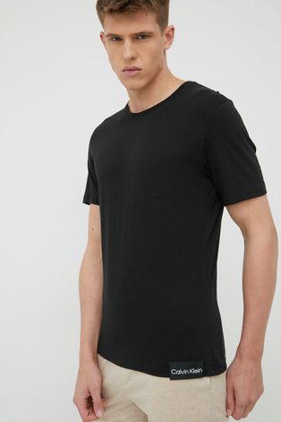 Пижамная футболка Calvin Klein Underwear цвет чёрный меланж
