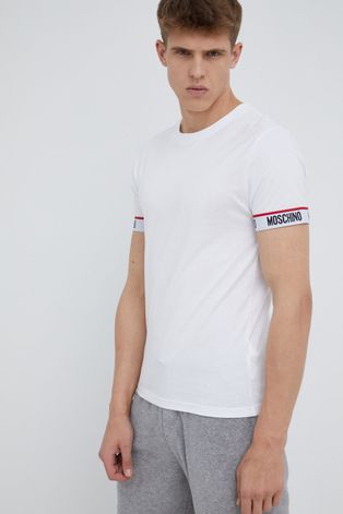 Pamučna majica Moschino Underwear boja: bijela, s aplikacijom