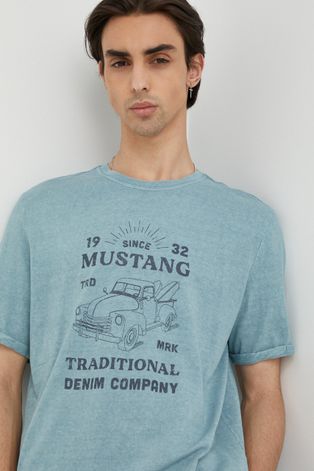 Памучна тениска Mustang с принт