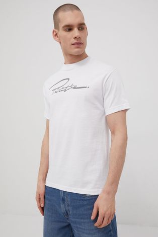 Majica kratkih rukava Primitive za muškarce, boja: bijela, s tiskom