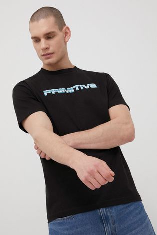 Памучна тениска Primitive X Terminator в черно с принт