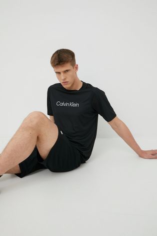 Тренувальна футболка Calvin Klein Performance Ck Essentials колір чорний з принтом