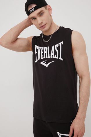Βαμβακερό μπλουζάκι Everlast χρώμα: μαύρο