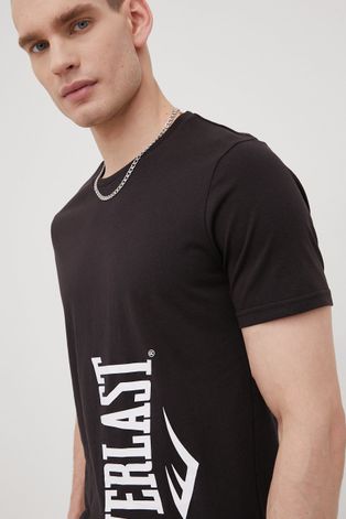 Everlast t-shirt bawełniany kolor czarny z nadrukiem