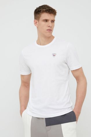 Памучна тениска Rossignol в бяло с апликация