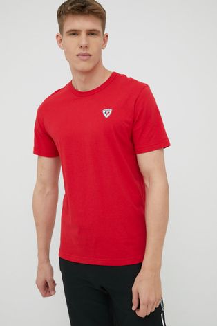 Бавовняна футболка Rossignol колір червоний з аплікацією