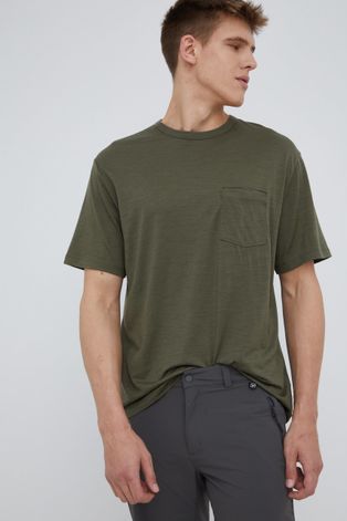 Icebreaker t-shirt sportowy Granary kolor zielony gładki