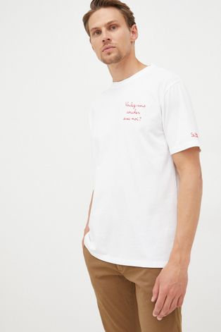 Хлопковая футболка MC2 Saint Barth цвет белый с аппликацией