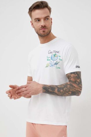 Памучна тениска MC2 Saint Barth в бяло с принт