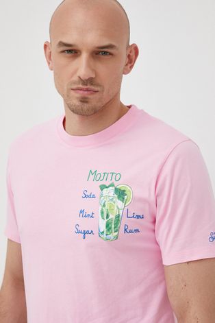 Pamučna majica MC2 Saint Barth boja: ružičasta, s tiskom