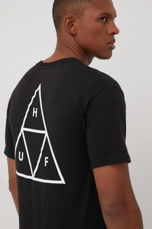 Pamučna majica HUF boja: crna, s tiskom