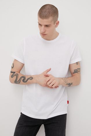 Βαμβακερό μπλουζάκι John Frank χρώμα: άσπρο