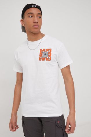 Pamučna majica HUF boja: bijela, s tiskom