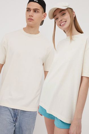 Reebok Classic t-shirt bawełniany kolor beżowy gładki