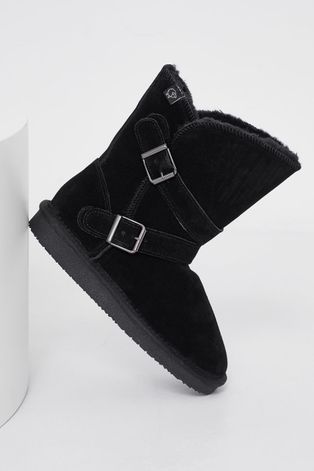 čizme za snijeg od brušene kože Answear Lab boja: crna