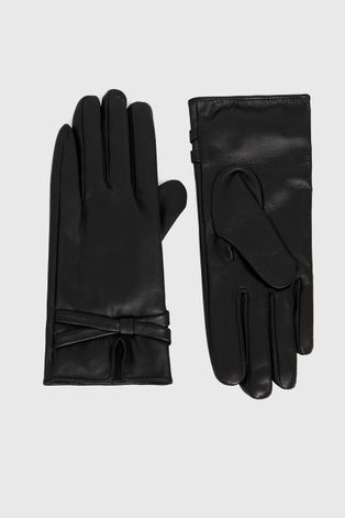 Δερμάτινα γάντια Answear Lab γυναικεία, χρώμα: μαύρο