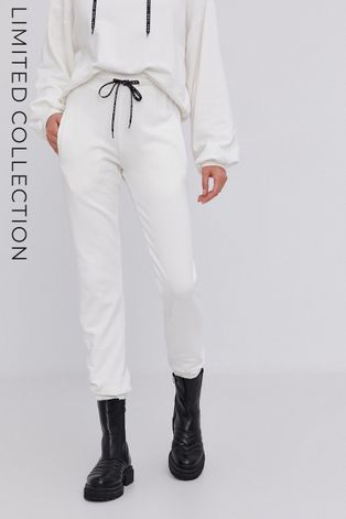 Kalhoty Answear Lab ECO dámské, krémová barva, jednoduché, medium waist