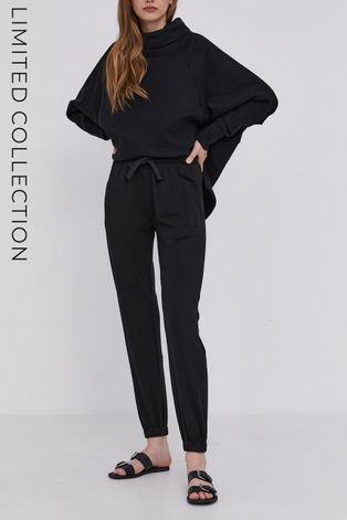Answear Lab Spodnie ECO damskie kolor czarny proste high waist