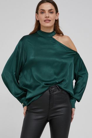 Блузка Answear Lab жіноча колір зелений гладка