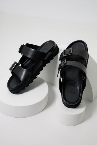 Δερμάτινες παντόφλες Answear Lab γυναικεία, χρώμα: μαύρο