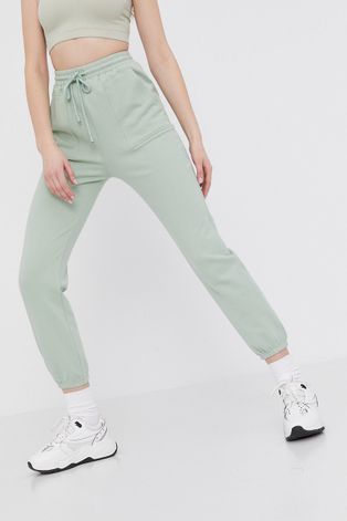 Answear Lab Spodnie damskie kolor zielony gładkie