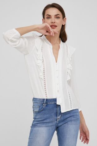Μπλουζάκι Answear Lab γυναικεία, χρώμα: άσπρο