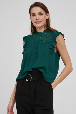 Блузка Answear Lab жіноча колір зелений однотонна