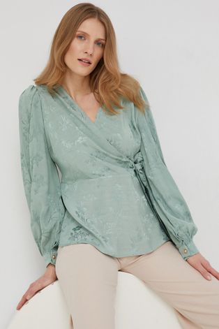 Блузка Answear Lab жіноча колір бірюзовий візерунок