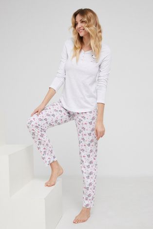 Pidžama komplet Answear Lab boja: siva