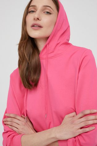 Dukserica Answear Lab za žene, boja: ružičasta, s kapuljačom, glatka
