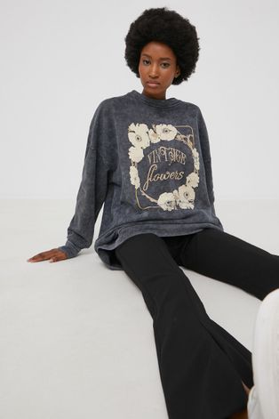 Βαμβακερή μπλούζα Answear Lab γυναικεία, χρώμα: γκρι,