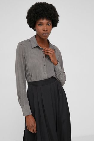 Answear Lab Koszula damska kolor czarny regular z kołnierzykiem klasycznym