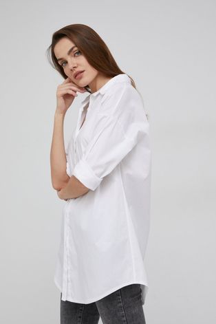 Answear Lab Koszula damska kolor biały relaxed z kołnierzykiem klasycznym