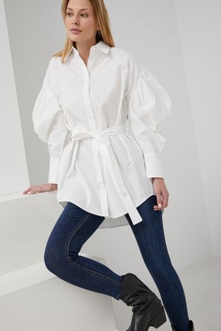 Бавовняна сорочка Answear Lab жіноча колір білий relaxed класичний комір
