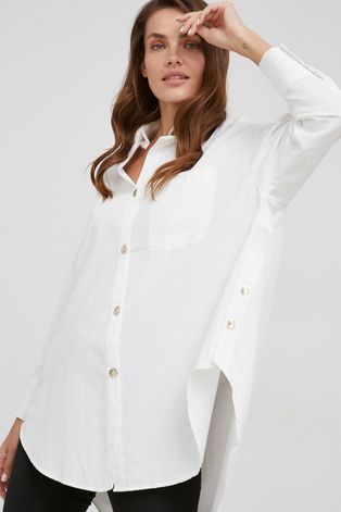 Answear Lab Koszula damska kolor biały relaxed z kołnierzykiem klasycznym