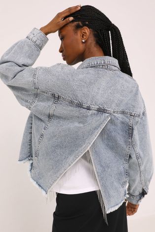 Answear Lab kurtka jeansowa damska przejściowa oversize