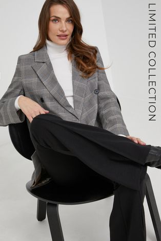 Пиджак Answear Lab цвет серый двубортный узор