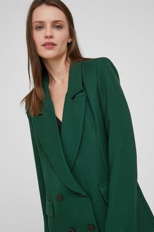 Пиджак Answear Lab цвет зелёный двубортный узор