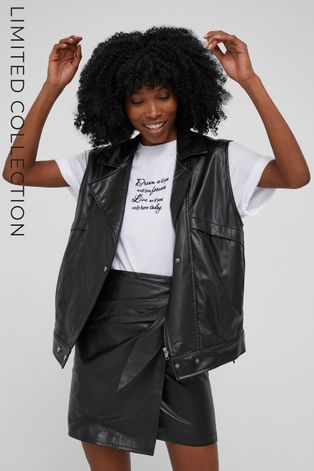 Αμάνικο μπουφάν Answear Lab X Limited collection No Shame No Fear χρώμα: μαύρο